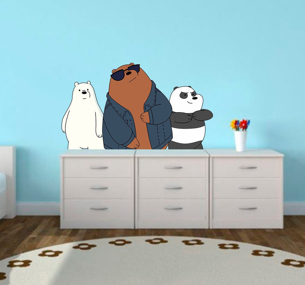 Panda Bear Cool Wall Decal, Panda Bear Cool Wall sticker, Panda Bear Cool wall decor