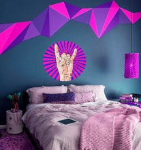 Load image into Gallery viewer, Hand Gesture Wall Decal, Rocking Hand Wall sticker, Horns Sign wall decor