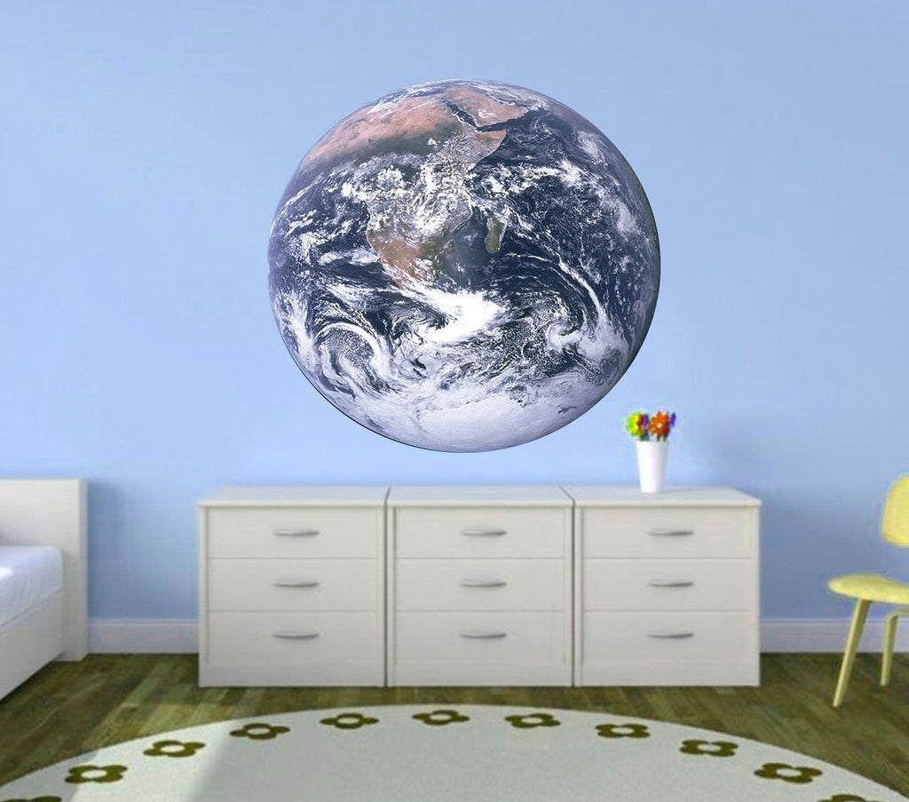 3D Earth Decal, 3D Earth Sticker, 3D Earth Wall Decor