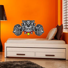Load image into Gallery viewer, Bulldog Barbell Wall Decal, Bulldog Barbell Wall sticker, Bulldog Barbell wall decor