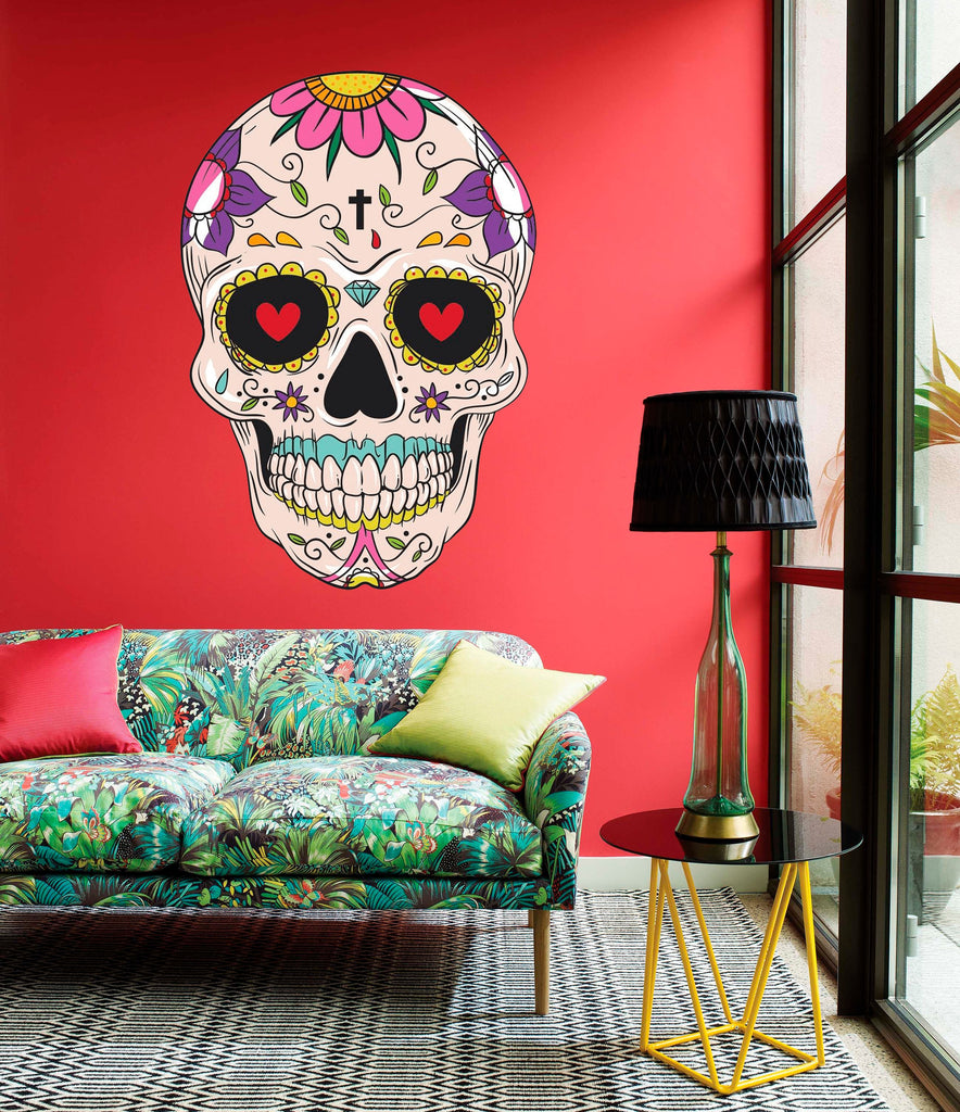 Mexican Skull Decal, Mexican Skull Sticker, Mexican Skull Wall Art