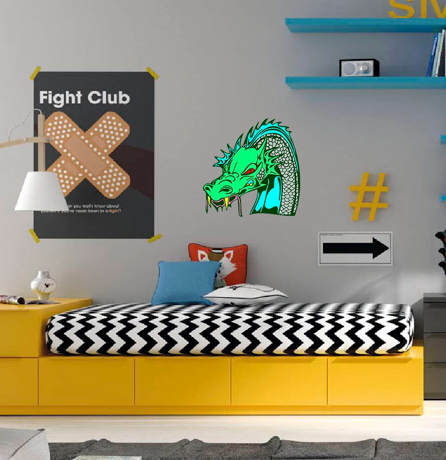 Fantasy Anime Dragon Sticker, Fantasy Anime Dragon Decal