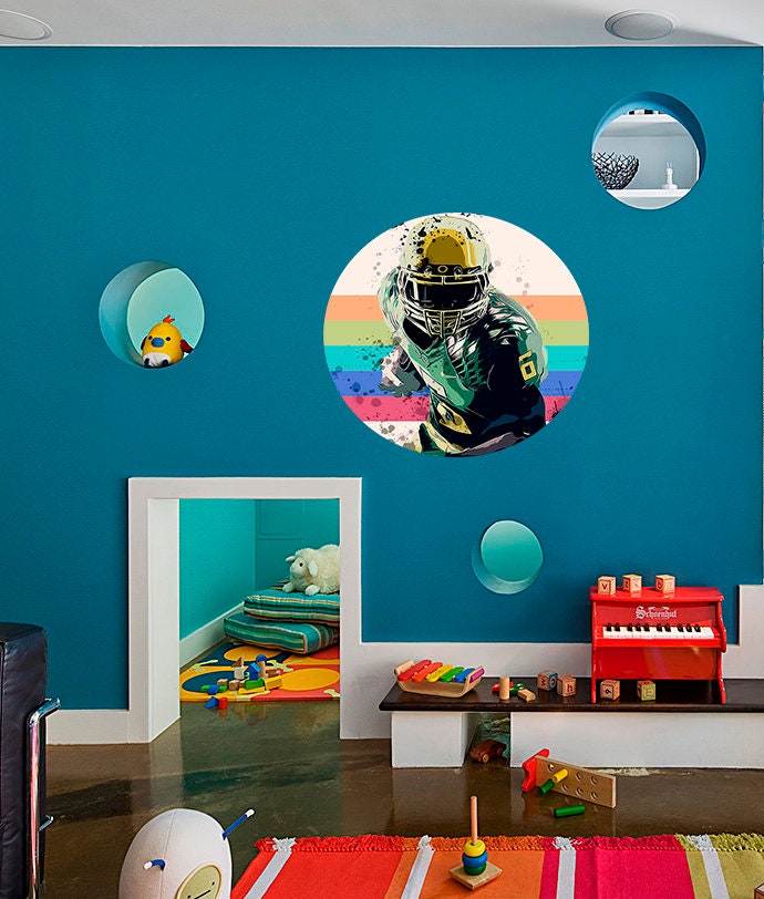 Football Player Sticker, Football Player Decal, Football Player Wall Decor