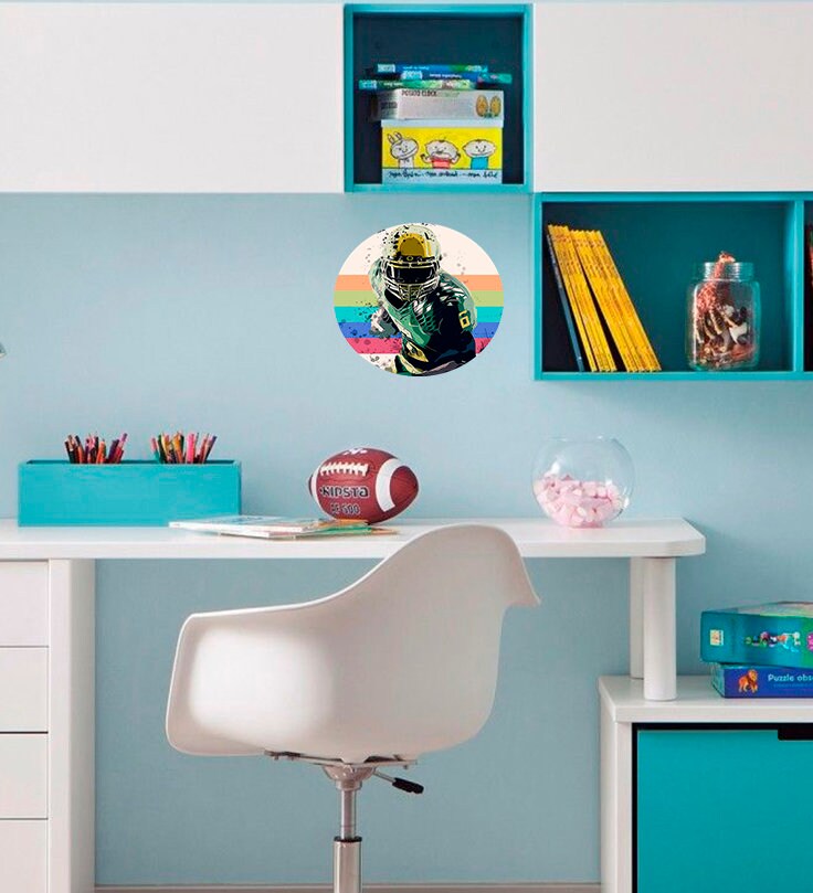 Football Player Sticker, Football Player Decal, Football Player Wall Decor