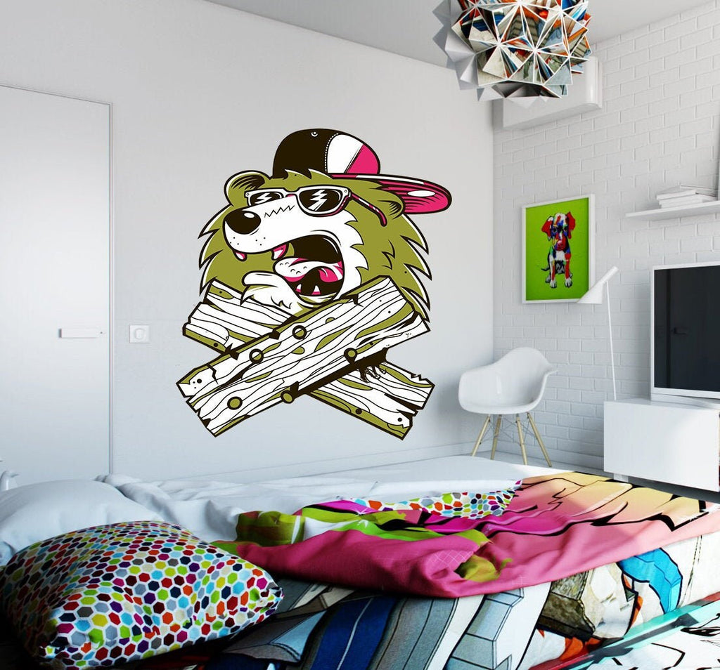 Cool dog Wall Decal, Cool dog Wall sticker, Cool dog wall decor