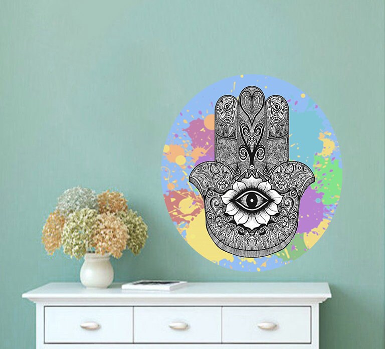 Hamsa Eye Wall Decal, Hamsa Eye Wall sticker, Hamsa Eye wall decor
