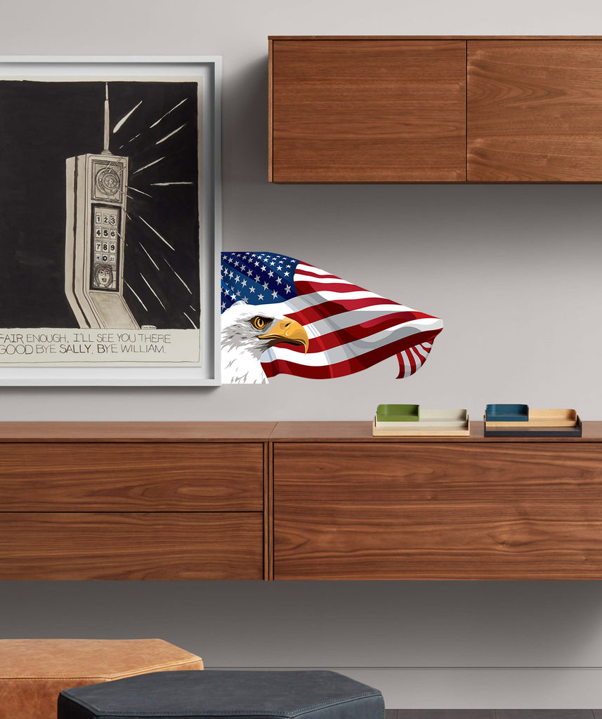 US Flag Decal, US Flag Sticker, US Flag Wall Decor