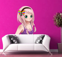 Load image into Gallery viewer, Cute Anime Wall Art, Anime girl Sticker, Anime Girl Decal