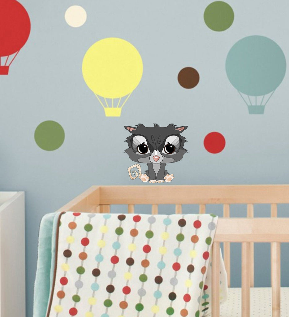 Baby Opossum Decal, Cute Bat Monster Sticker, Cute Bat Monster Wall Decor