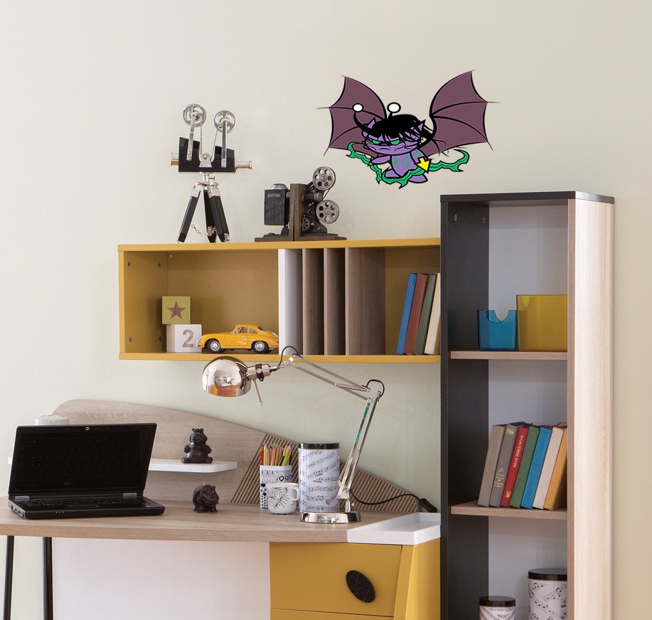Cute Bat Monster Decal, Cute Bat Monster Sticker, Cute Bat Monster Wall Decor