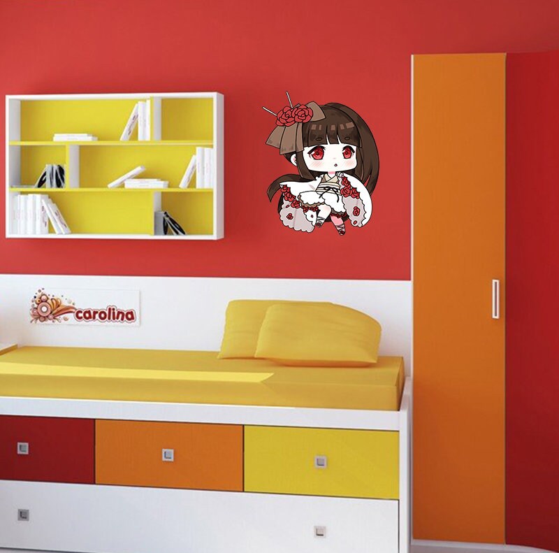 Little Anime Girl Sticker, Little Anime Girl Decal, Little Anime Girl Wall Decor