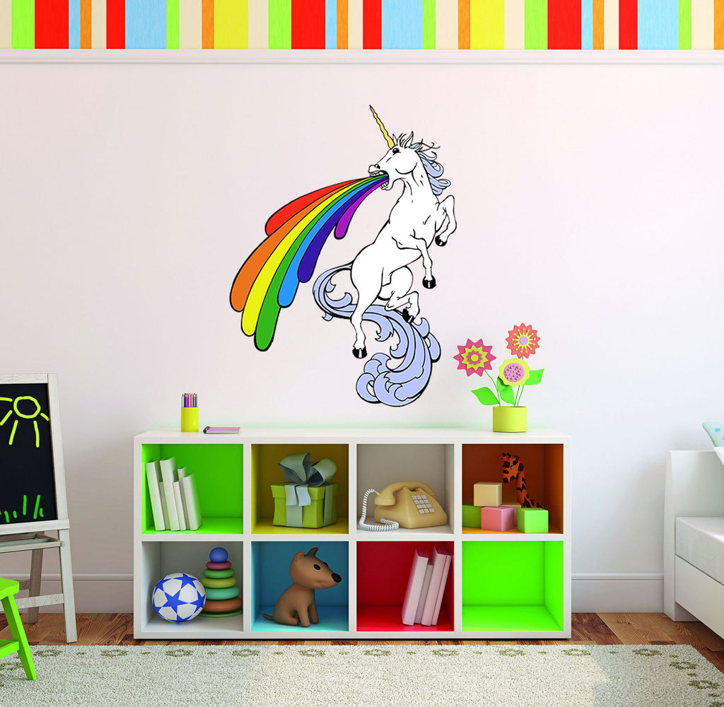 Rainbow Unicorn Wall Decal, Rainbow Unicorn Wall sticker, Rainbow Unicorn wall decor