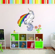 Load image into Gallery viewer, Rainbow Unicorn Wall Decal, Rainbow Unicorn Wall sticker, Rainbow Unicorn wall decor