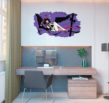 Load image into Gallery viewer, Anime Devil Girl Sticker, Anime Devil Decal, Anime Wall Decor