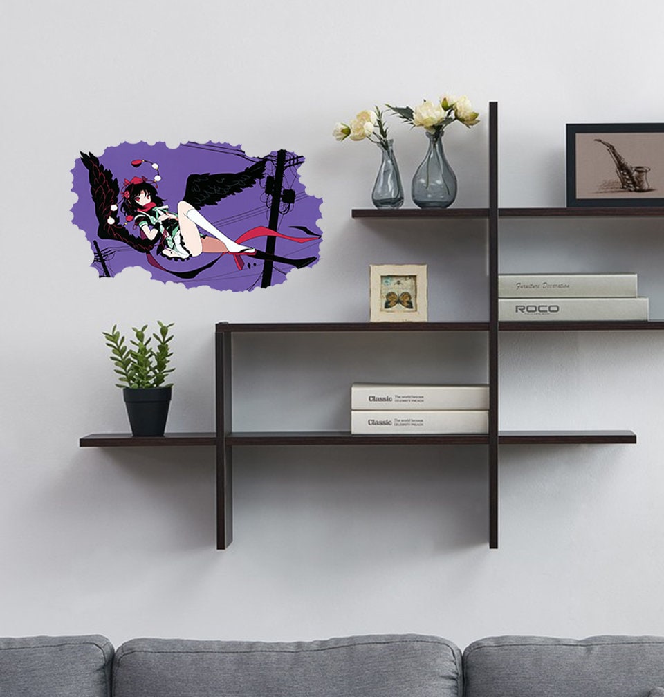 Anime Devil Girl Sticker, Anime Devil Decal, Anime Wall Decor