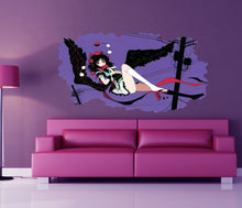 Load image into Gallery viewer, Anime Devil Girl Sticker, Anime Devil Decal, Anime Wall Decor