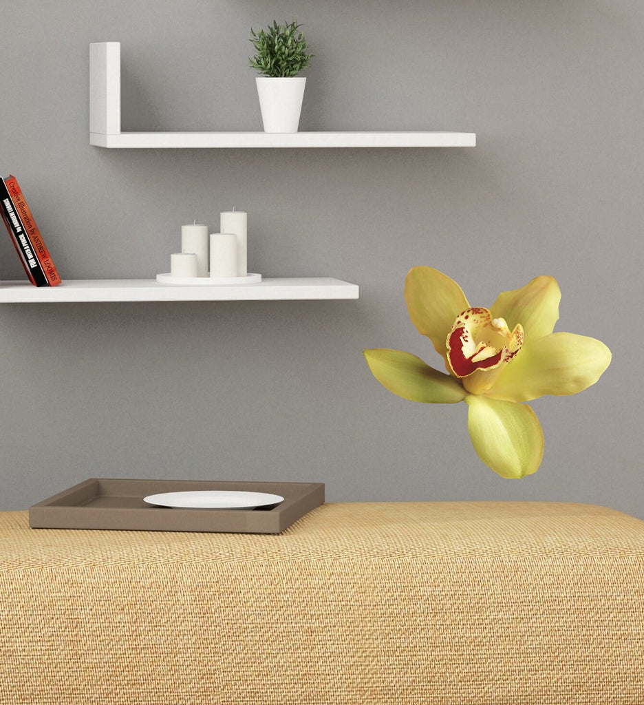 Yellow Orchid Wall Decal, Yellow Orchid Wall sticker, Yellow Orchid wall decor