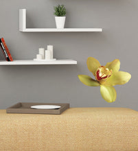 Load image into Gallery viewer, Yellow Orchid Wall Decal, Yellow Orchid Wall sticker, Yellow Orchid wall decor