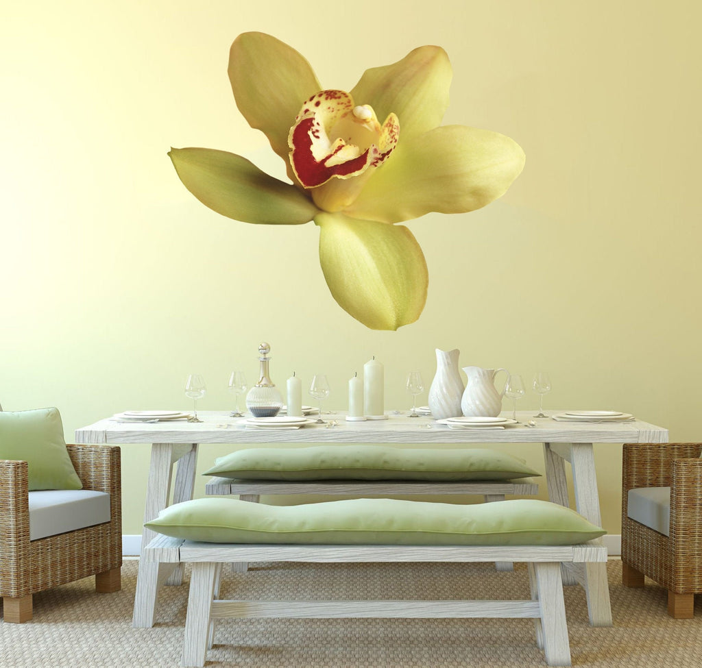 Yellow Orchid Wall Decal, Yellow Orchid Wall sticker, Yellow Orchid wall decor