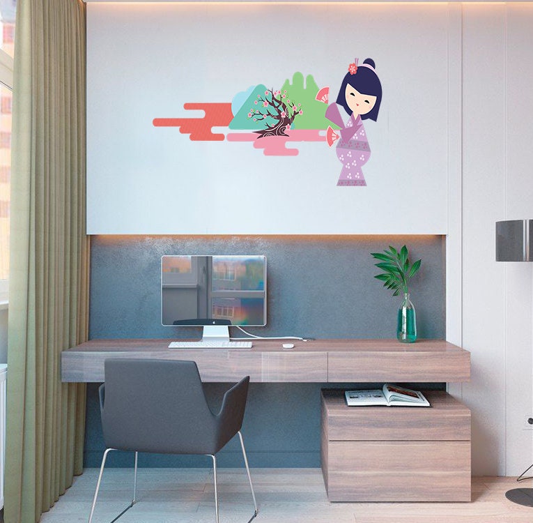 Little Geisha Decal, Little Geisha Sticker, Little Geisha Nursery Decor