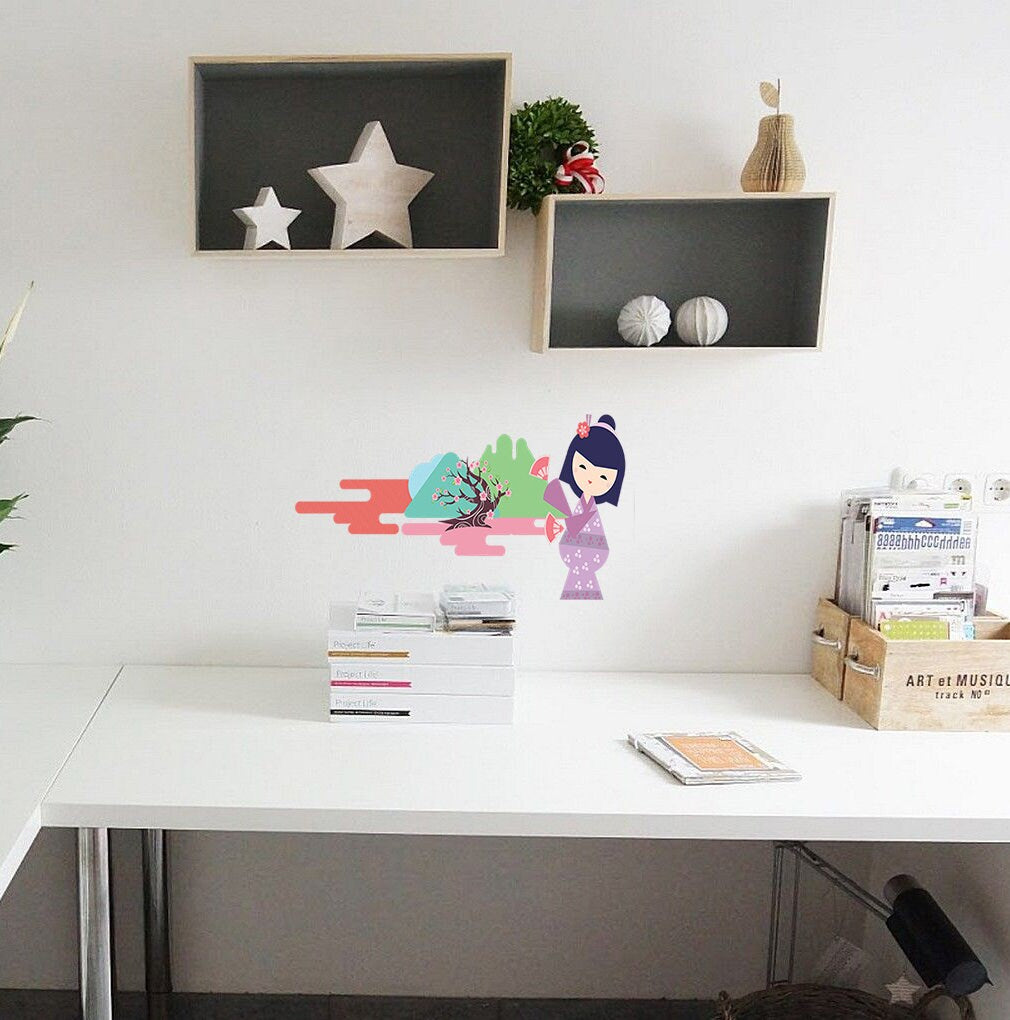 Little Geisha Decal, Little Geisha Sticker, Little Geisha Nursery Decor
