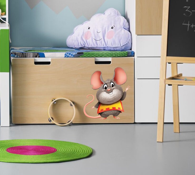 Cute Mouse Nursery Decor, Mouse Decal, Mouse Sticker