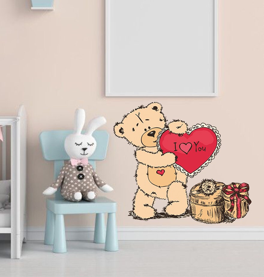 I Love You Teddy Bear Decal, I Love You Teddy Bear Sticker