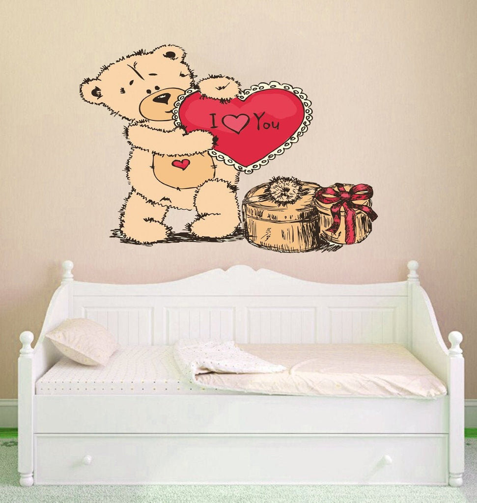 I Love You Teddy Bear Decal, I Love You Teddy Bear Sticker