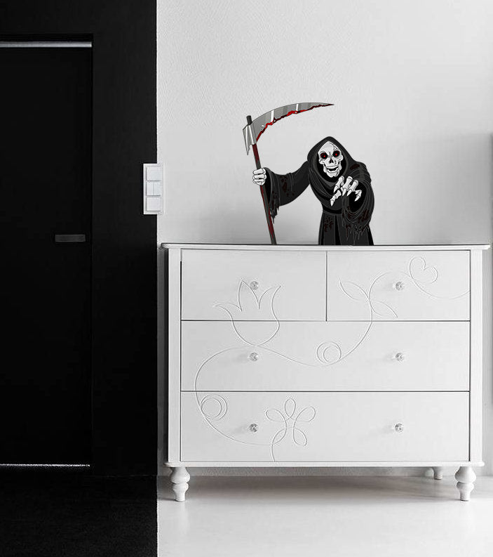 Grim Reaper Wall Decal, Grim Reaper Wall sticker, Grim Reaper wall decor