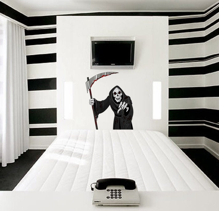 Grim Reaper Wall Decal, Grim Reaper Wall sticker, Grim Reaper wall decor