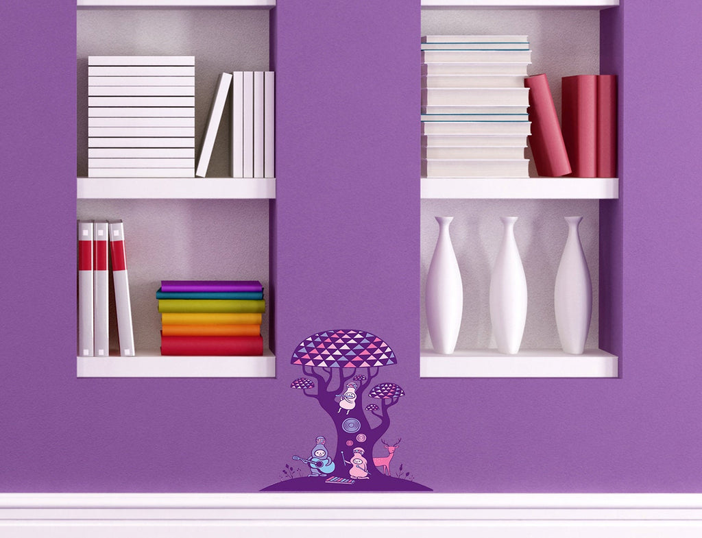 Mushroom Tree Decal, Mushroom Tree Sticker, Mushroom Tree Wall Art