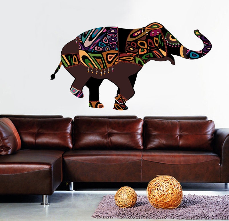 Indian Elephant Decal, Indian Elephant Sticker, Indian Elephant Wall Art