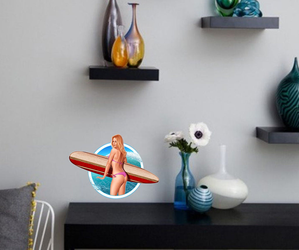 Sexy Surfer Decal, Sexy Surfer Sticker, Sexy Surfer Wall Decor