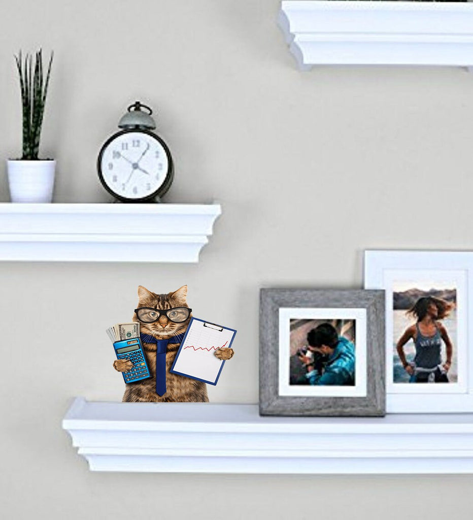 Accountant Cat Sticker, Accountant Cat Decal, Accountant Cat Wall Decor