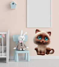 Load image into Gallery viewer, Cute kitten Wall Decal, Cute kitten Wall sticker, Cute kitten wall decor