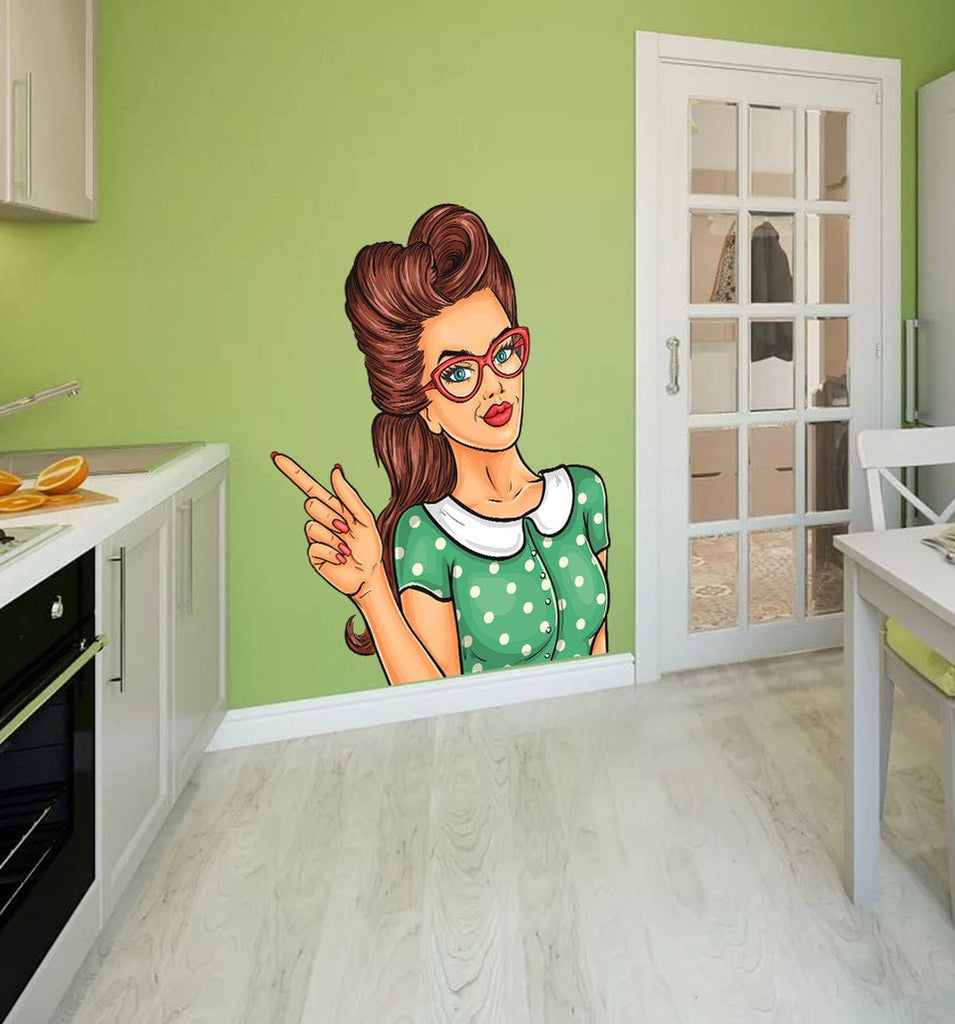 Pin Up Girl Kitchen Decal, Pin Up Girl Kitchen Sticker, Pin Up Girl Kitchen Wall Decor
