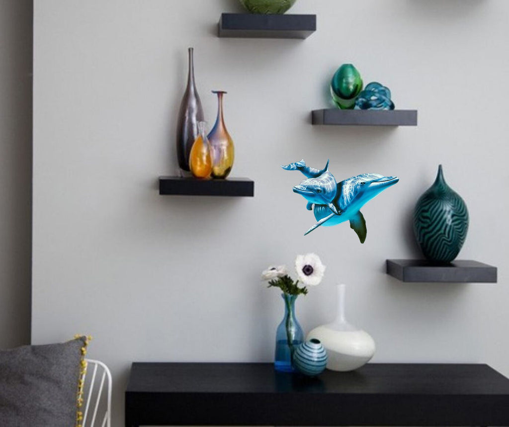 3D Dolphins Wall Decal, 3D Dolphins Wall sticker, 3D Dolphins wall decor