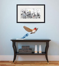 Load image into Gallery viewer, Bird and Reaching Hand Decal, Bird and Reaching Hand Sticker, Bird and Reaching Hand Decor