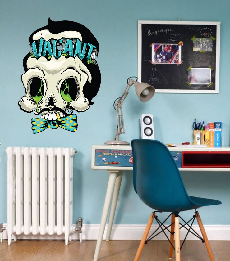 Brain Vacant Skull Decal, Brain Vacant Skull Sticker, Brain Vacant Skull Wall Decor