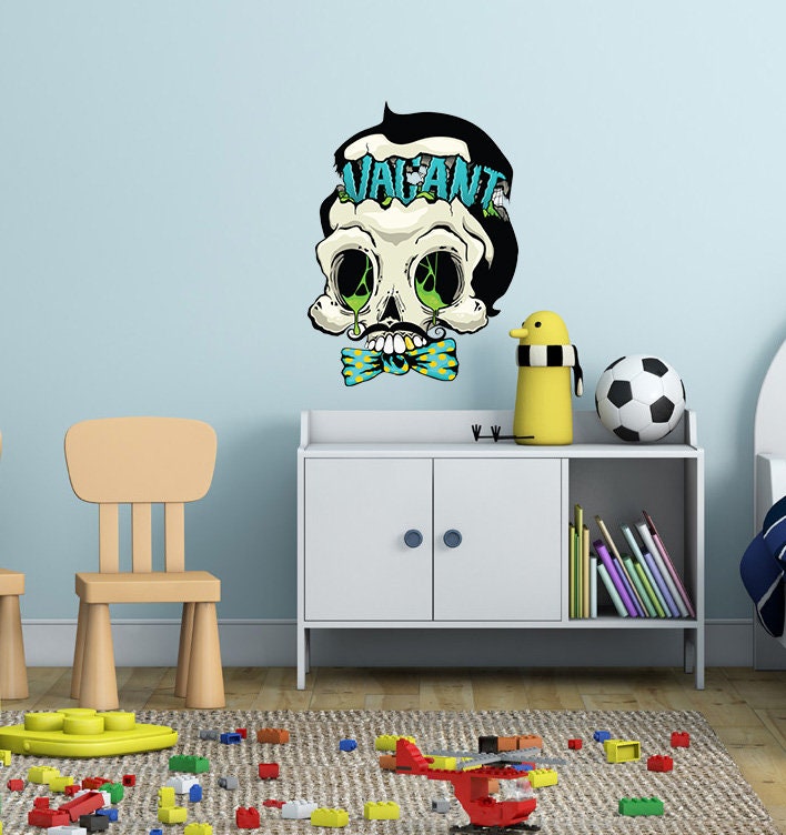 Brain Vacant Skull Decal, Brain Vacant Skull Sticker, Brain Vacant Skull Wall Decor