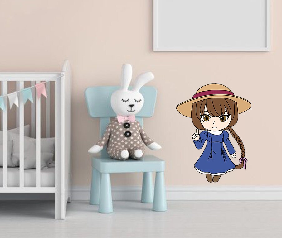 Anime Little Girl Decal, Anime Little Girl Sticker, Anime Little Girl Wall Art