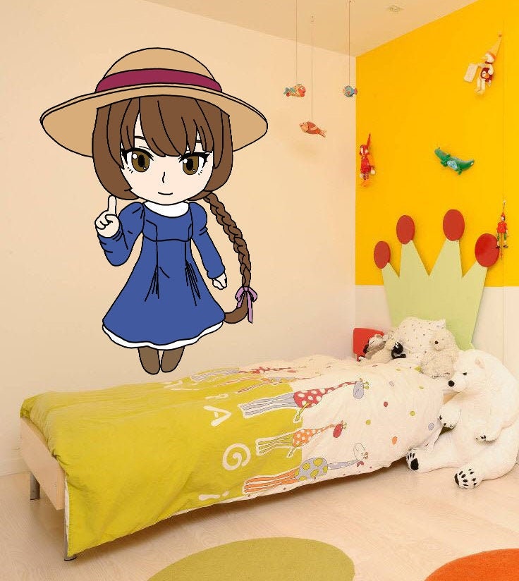 Anime Little Girl Decal, Anime Little Girl Sticker, Anime Little Girl Wall Art