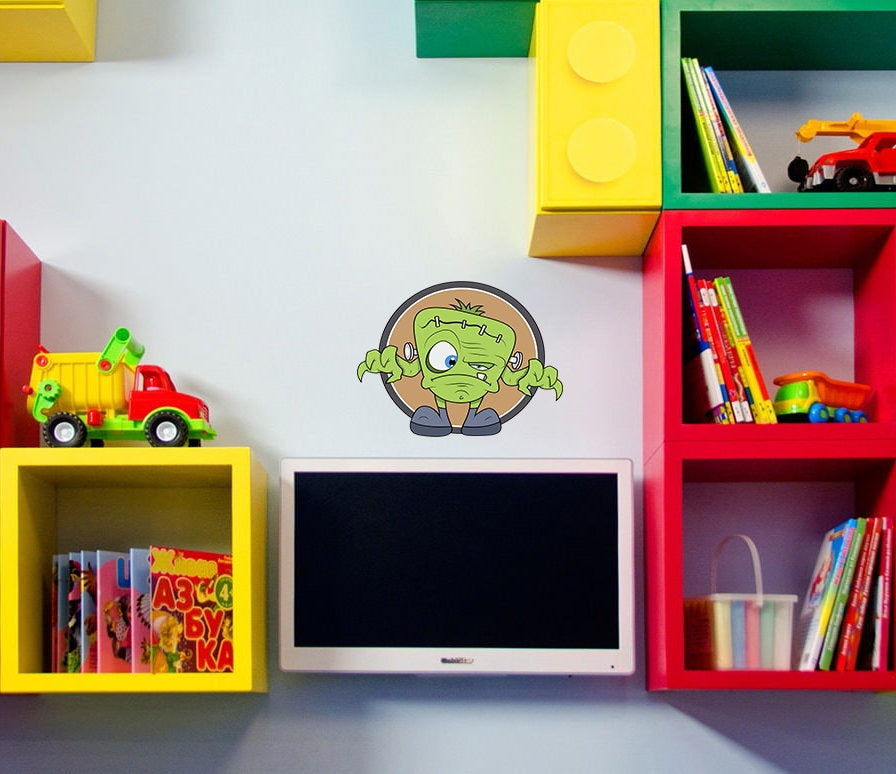 Cartoon Frankenstein Decal, Frankenstein Nursery Sticker, Frankenstein Nursery Wall Decal