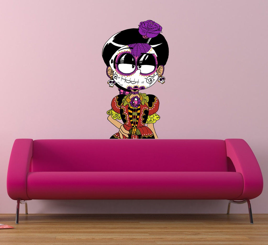 Calavera Girl Decal, Calavera Girl Sticker, Calavera Girl Wall Decor