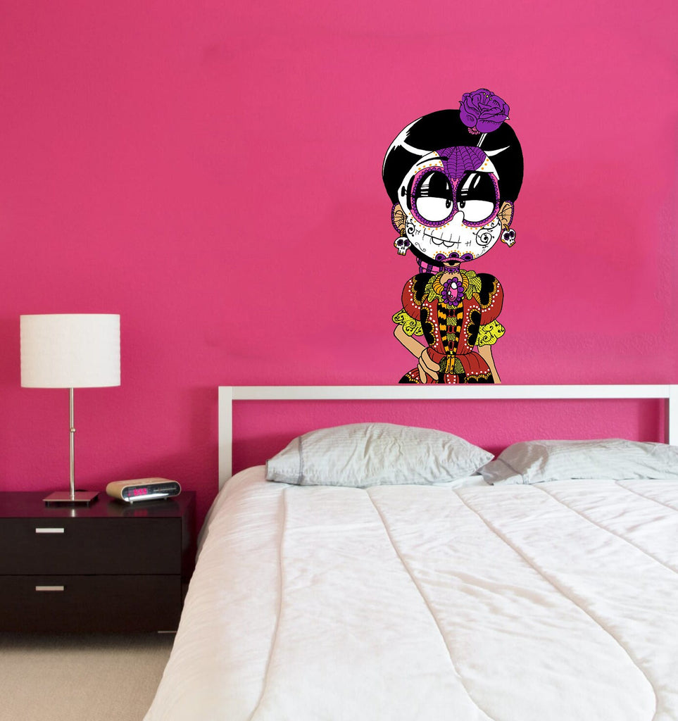 Calavera Girl Decal, Calavera Girl Sticker, Calavera Girl Wall Decor