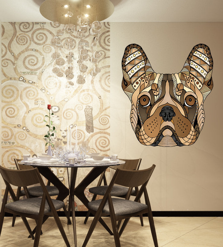 Boho French Bulldog Decal, Boho French Bulldog Sticker, Boho French Bulldog Wall Decor