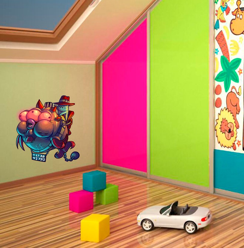 Boys Room Monster Decal, Boys Room Monster Sticker, Boys Room Monster Wall Decor