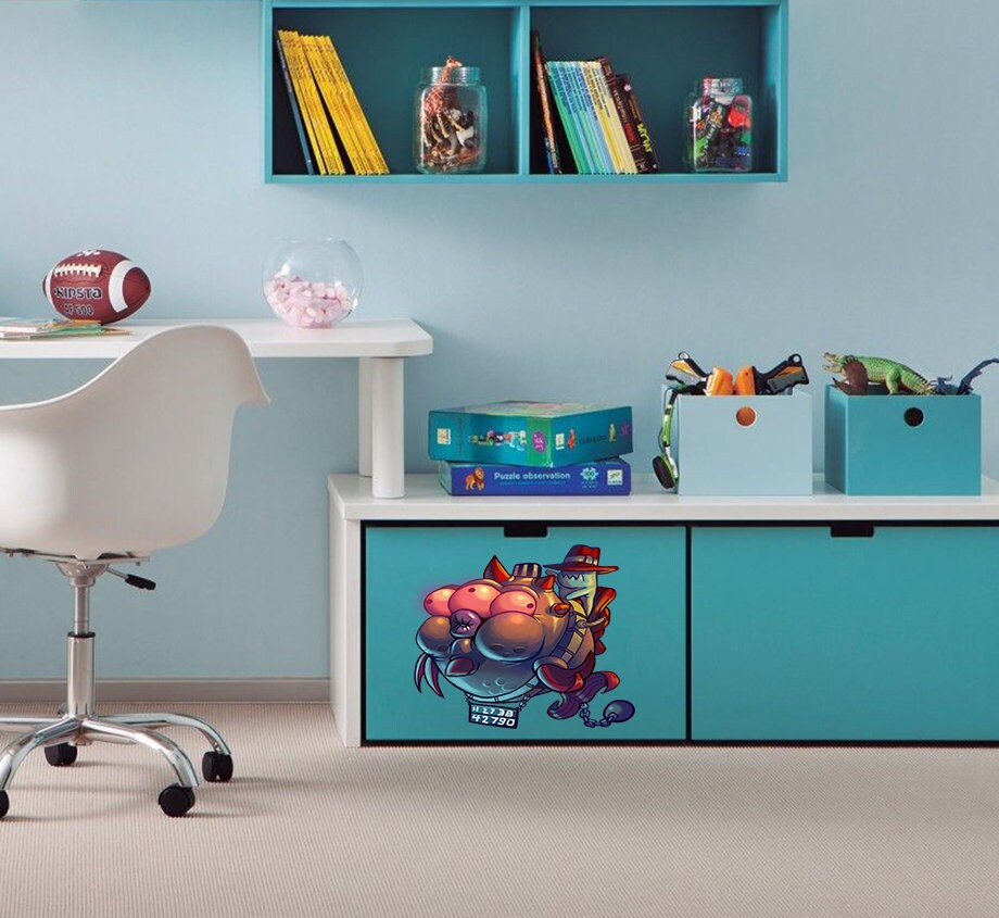 Boys Room Monster Decal, Boys Room Monster Sticker, Boys Room Monster Wall Decor