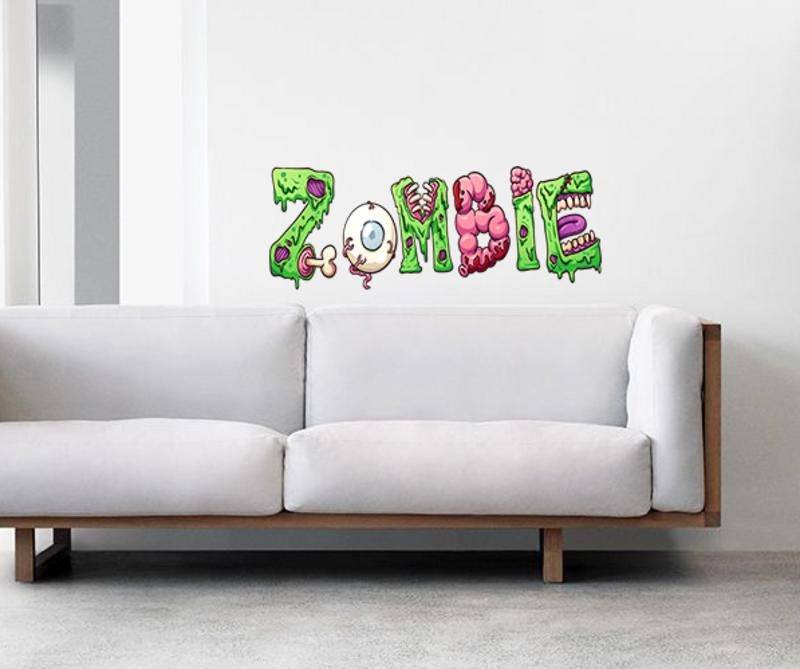 Zombie Wall Decal, Zombie Wall sticker, Zombie wall decor