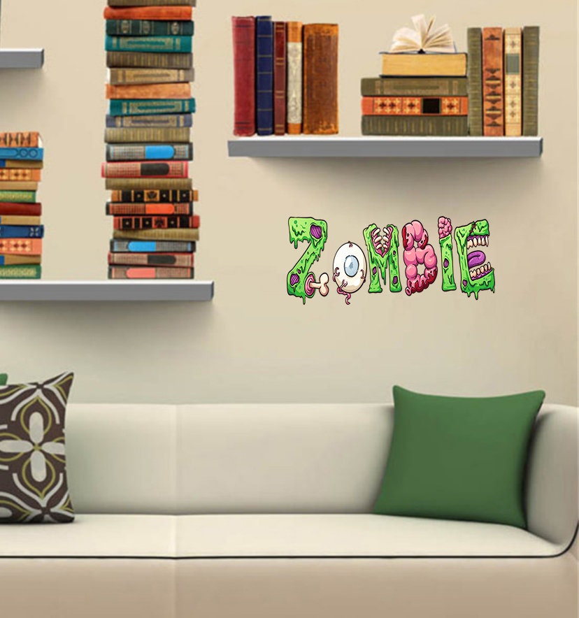 Zombie Wall Decal, Zombie Wall sticker, Zombie wall decor